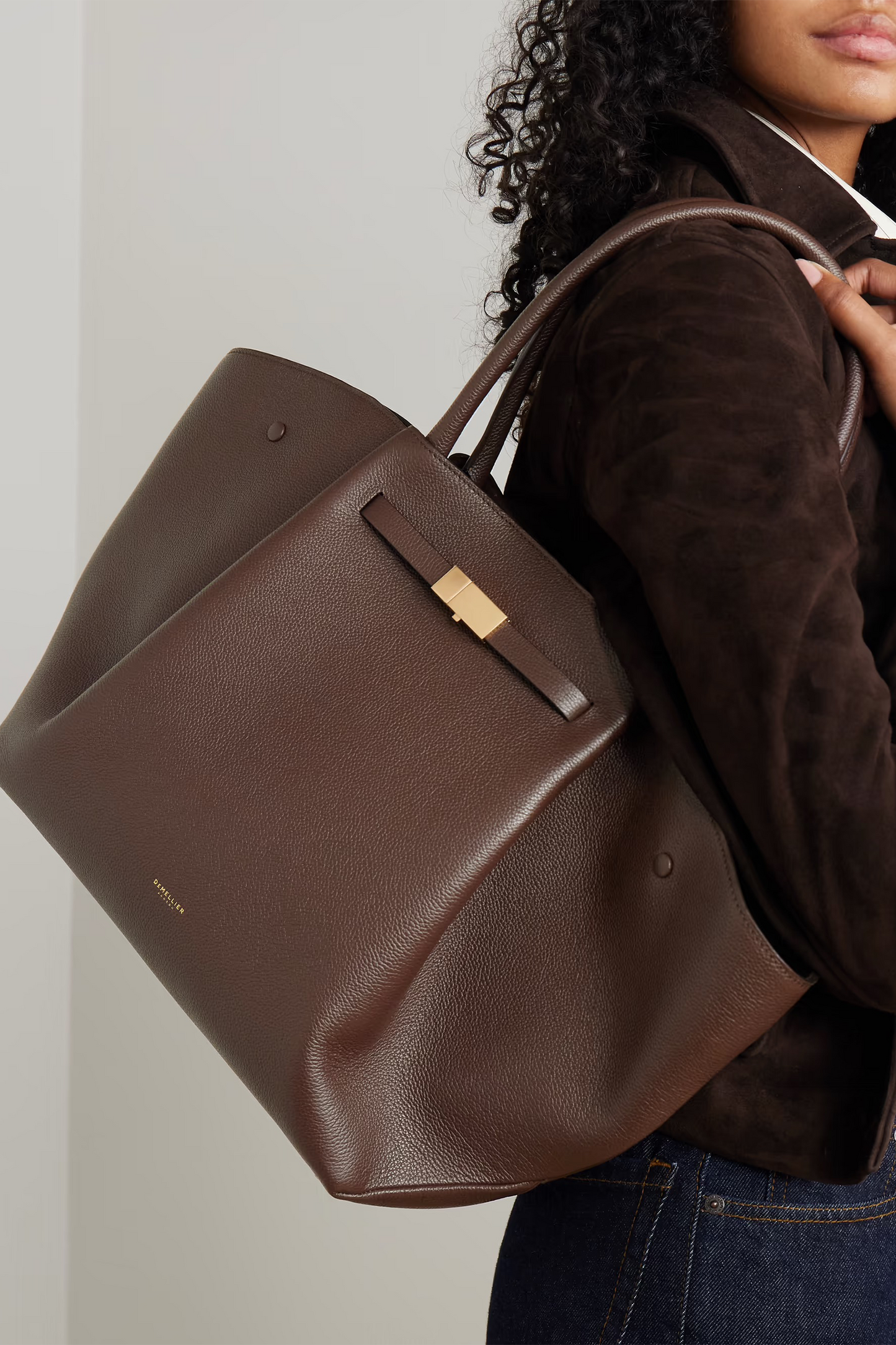 The New York Small Textured-leather Tote