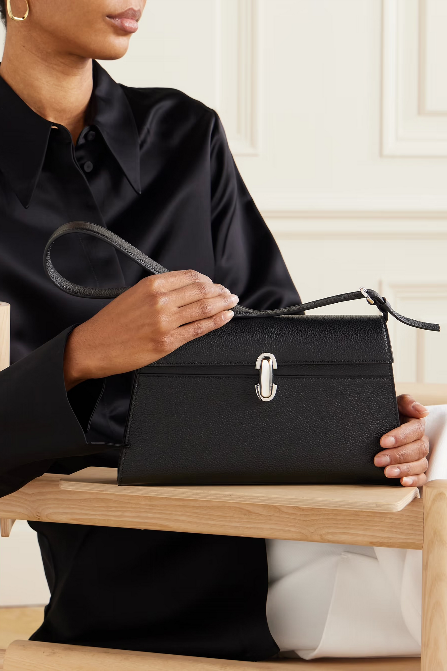 Symmetry Textured-leather Shoulder Bag