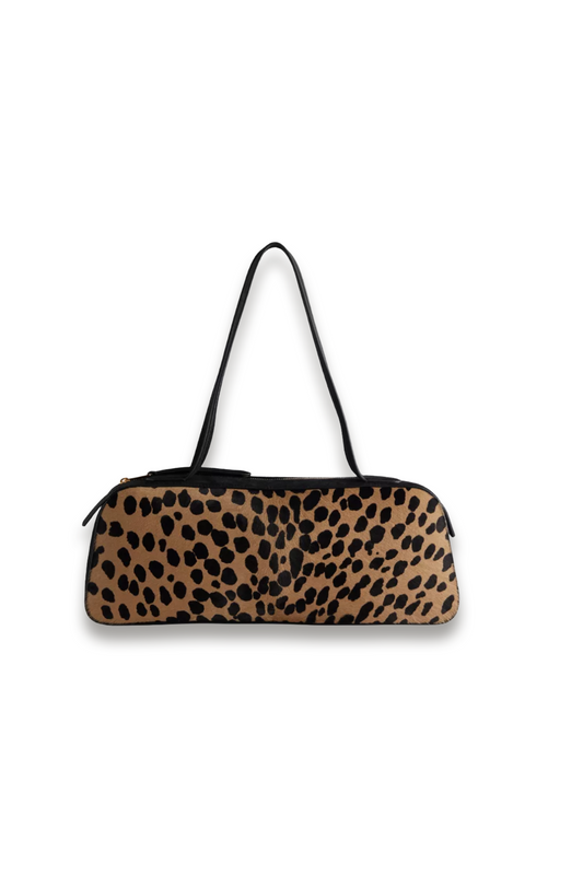 Simona Hyena-Print Calf-Hair and Suede Shoulder Bag