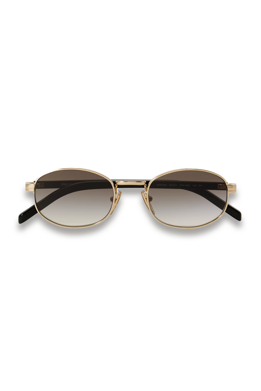 Oval-frame Gold-tone Sunglasses
