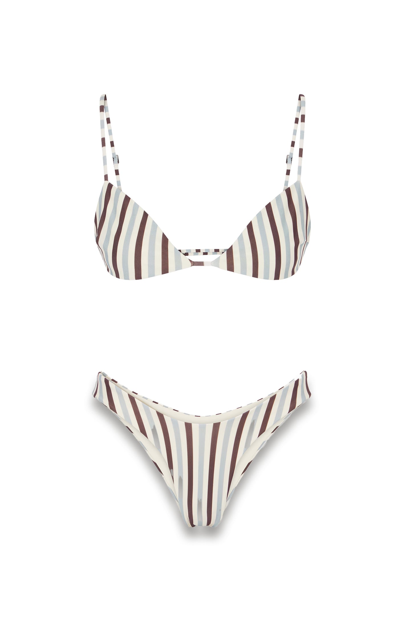 Vitoria striped triangle bikini top