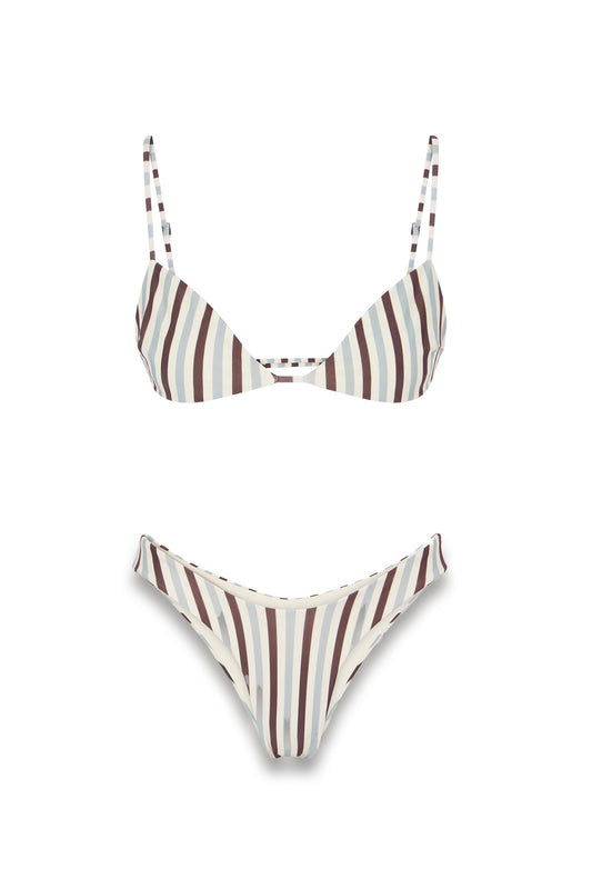Vitoria striped triangle bikini top