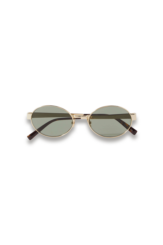 Oval-frame Gold-tone Sunglasses