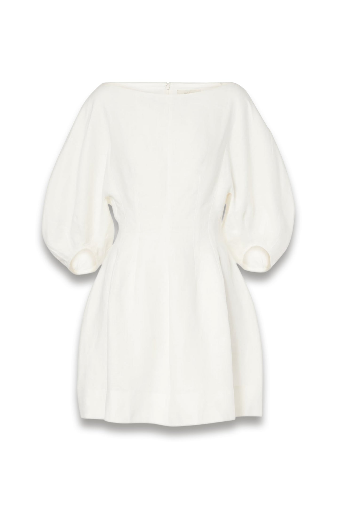 Puff-Sleeve Linen Minidress