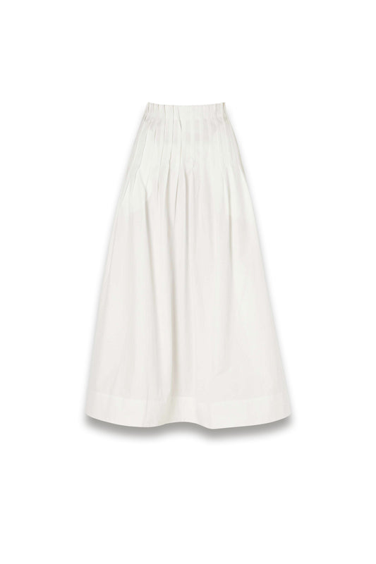 Pleated Cotton-poplin Maxi Skirt