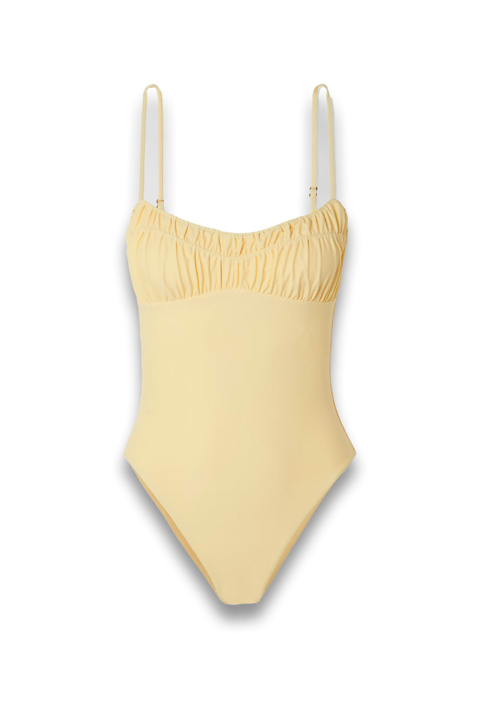 butter yellow swimsuit from faithfull the brand 