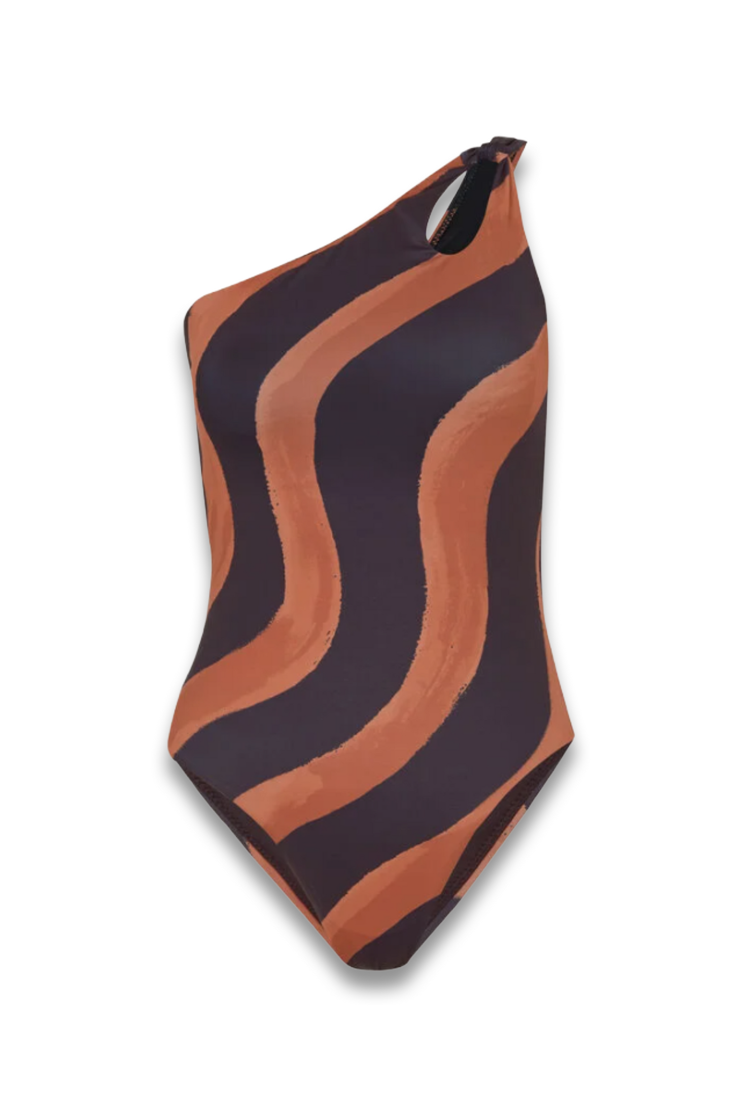 Callie Thorpe x Monsoon One-Shoulder Wave Print Shaping Swimsuit Black