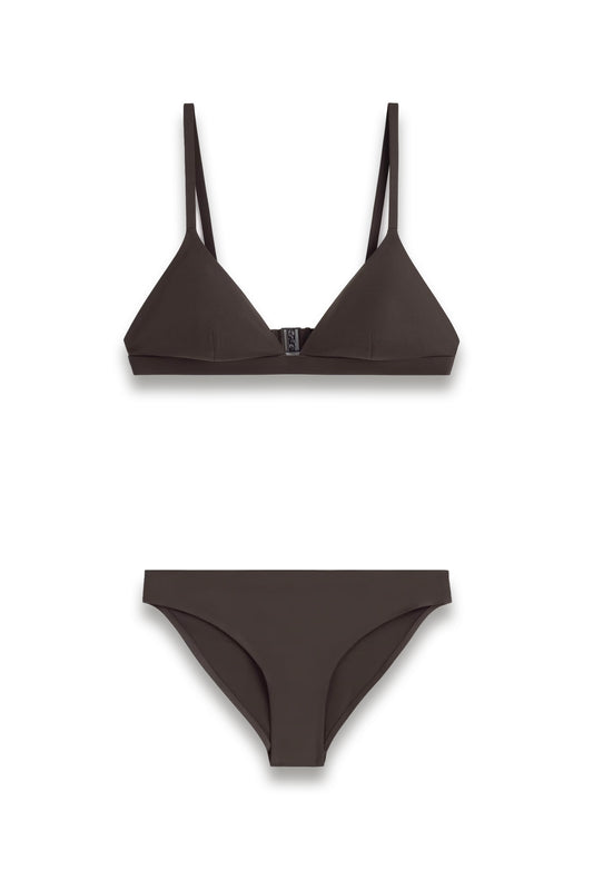 Triangle Bikini in Dark Brown