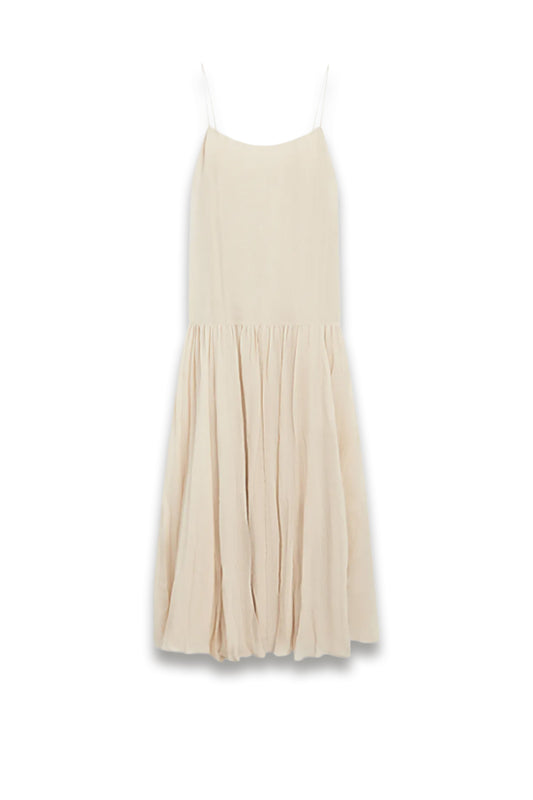 Flowing Midi Dress with Pleated Detail