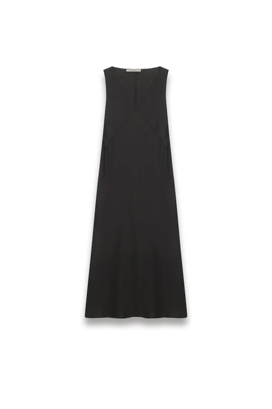 Provence Dress Black Silk Twill