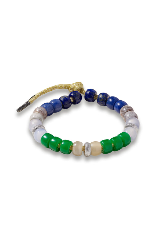 FORTE Beads Montauk sterling silver, multi-stone and Lurex bracelet