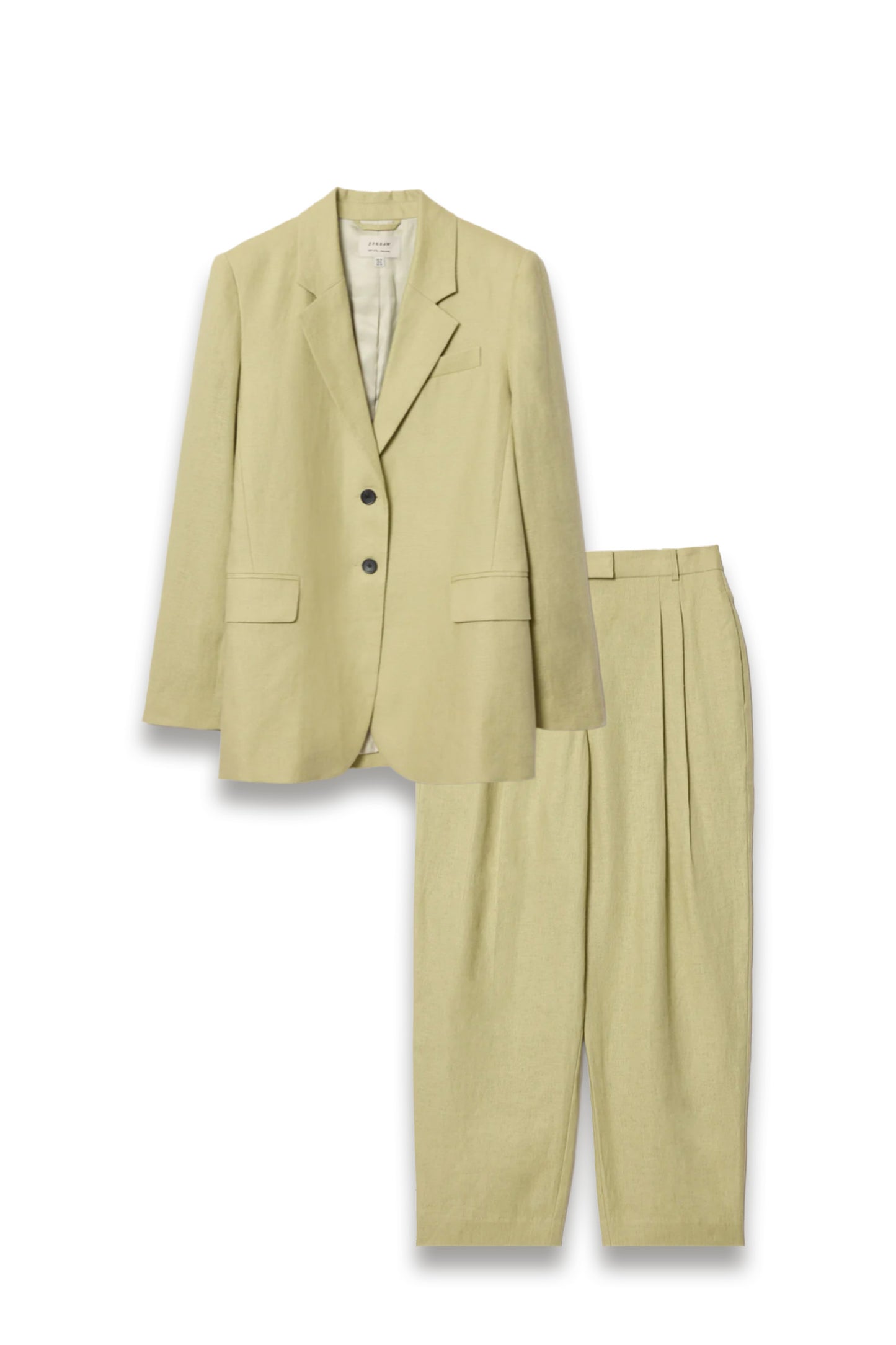 Linen Notch Lapel Blazer and Pleat Tapered Trouser