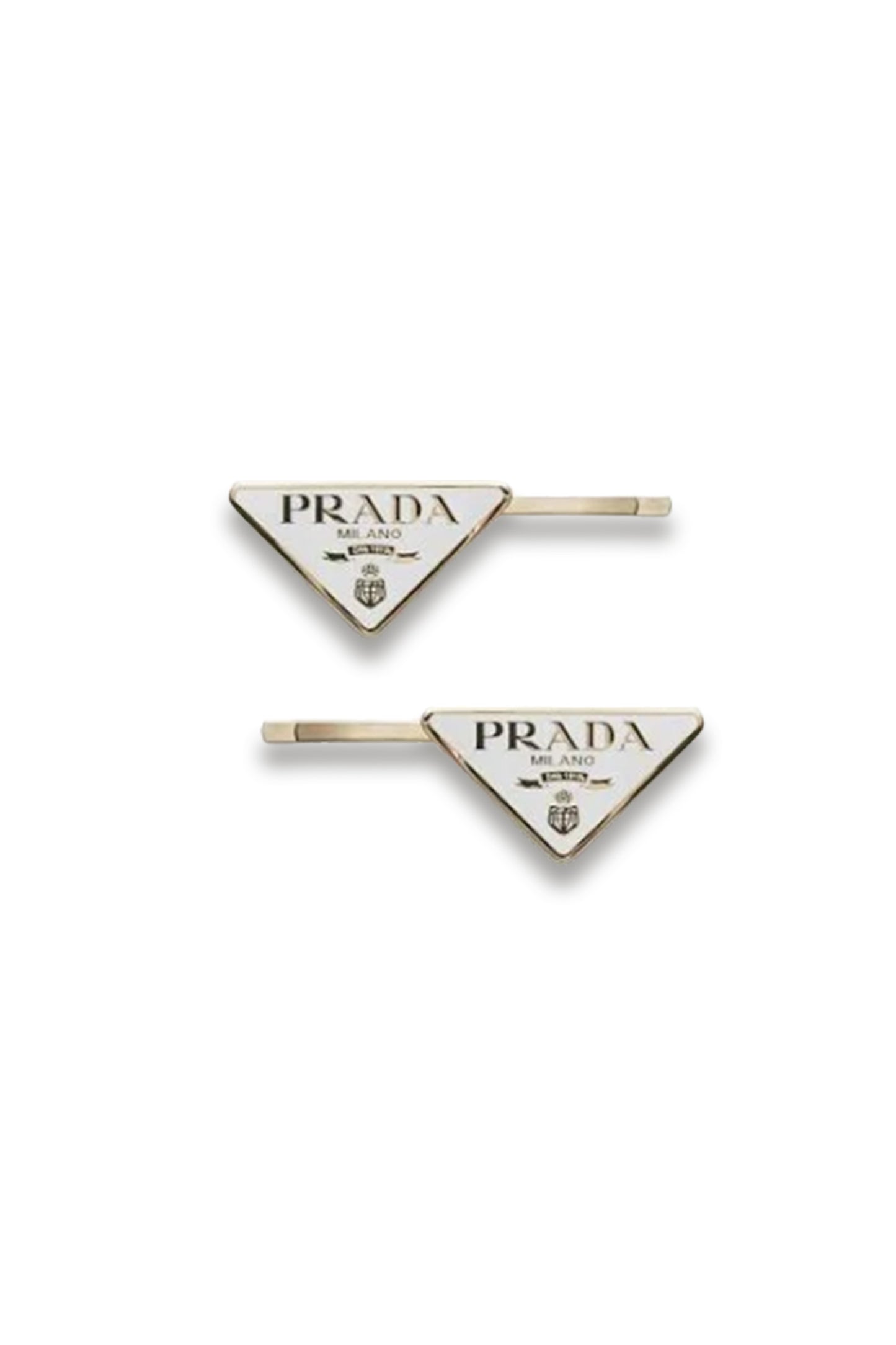 Logo-engraved triangle hair clips