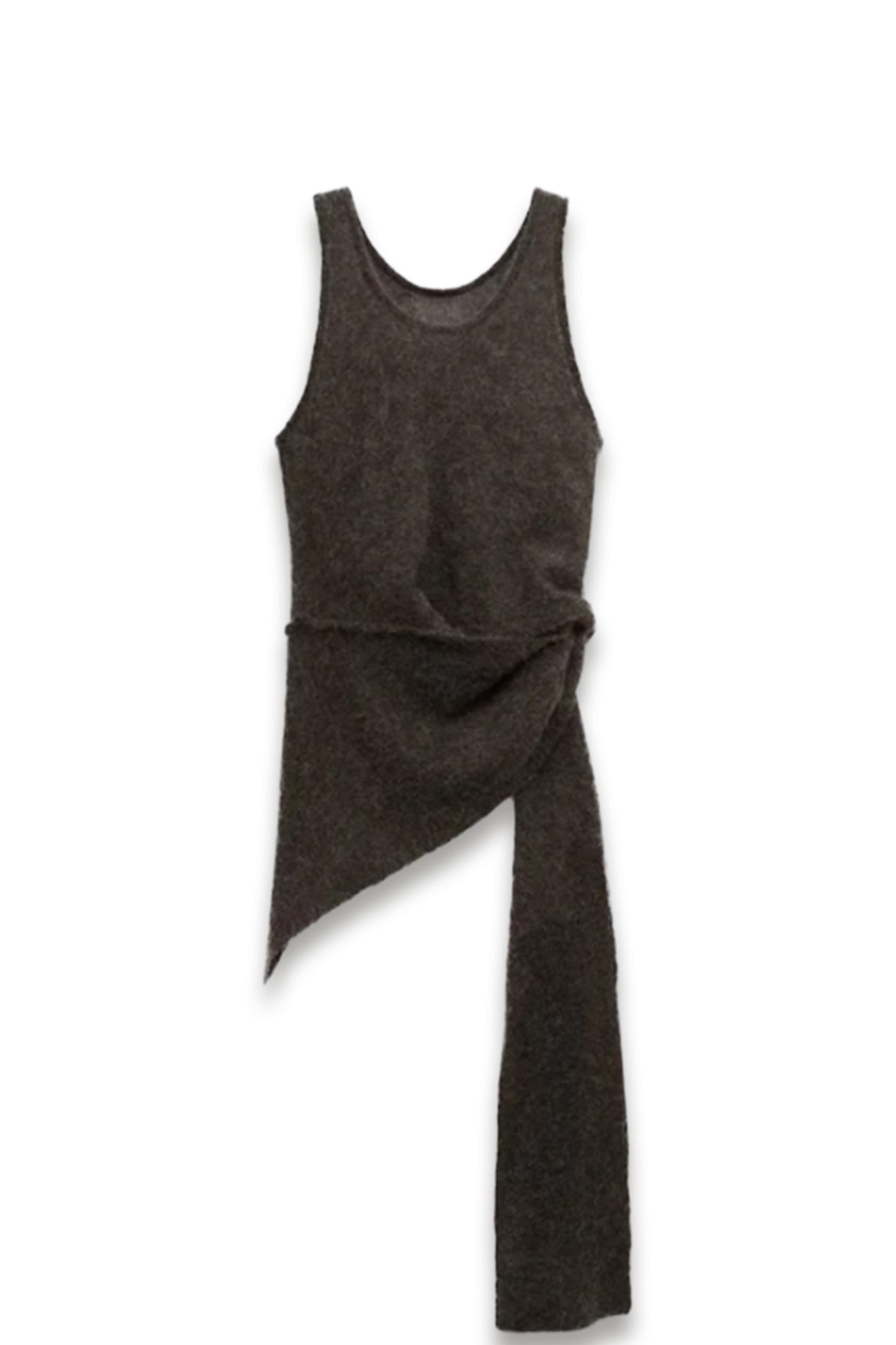 Asymmetric Semi-transparent Alpaca Top