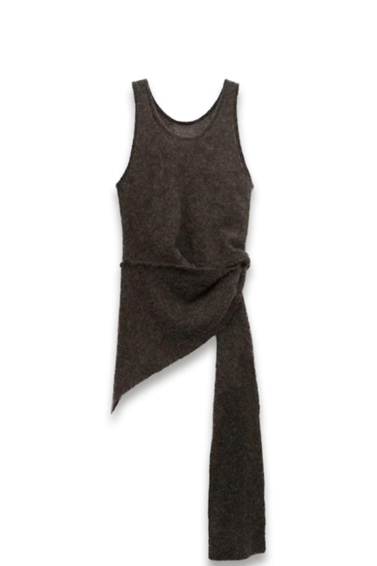 Asymmetric Semi-transparent Alpaca Top