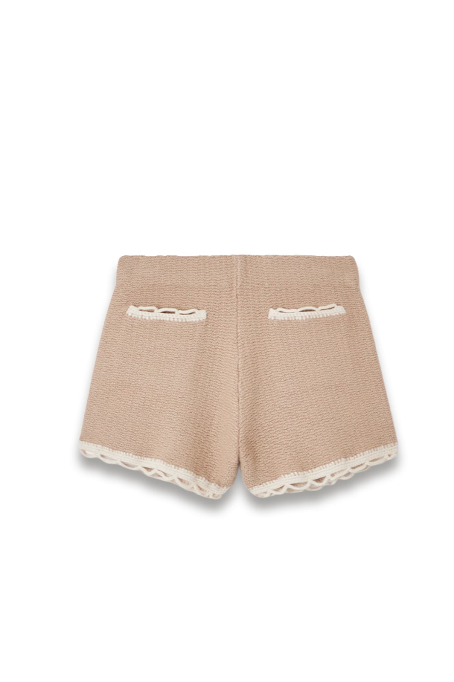 Willow crochet-trimmed knitted shorts