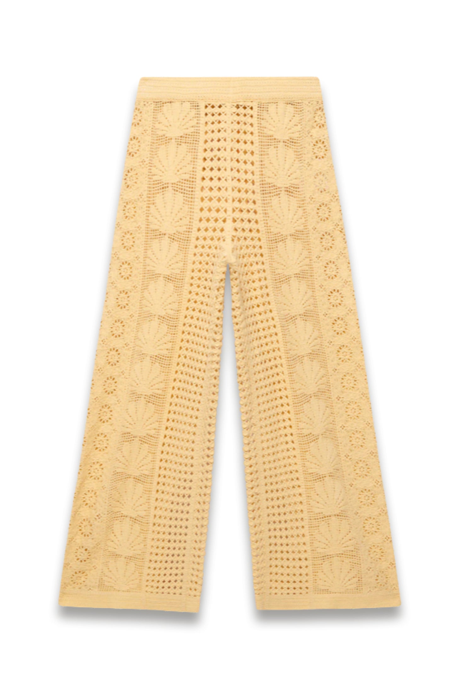 Yellow Crochet Shell Trousers