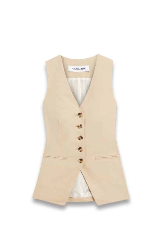 Liff linen-blend vest