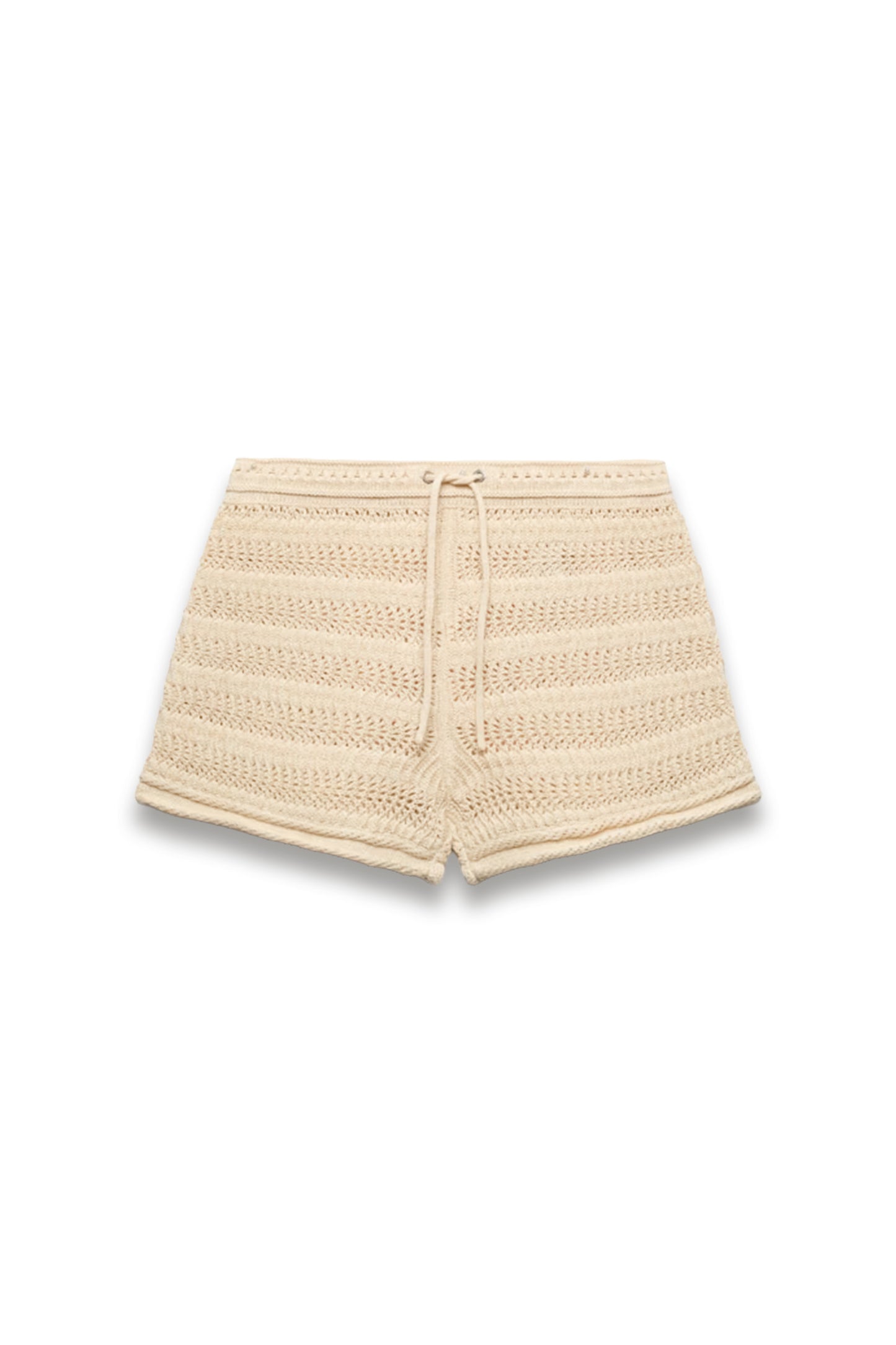 Cotton Blend Tie Front Knitted Shorts