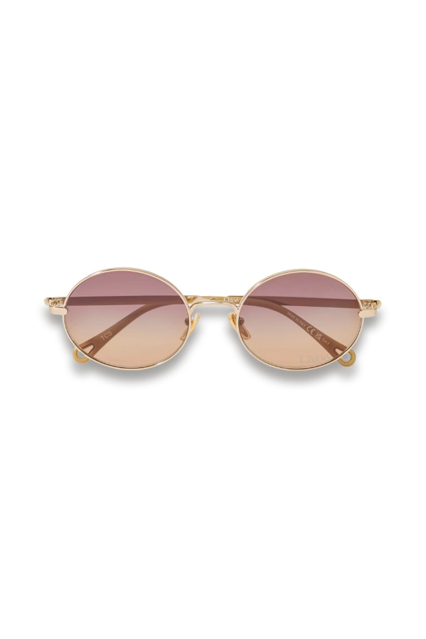 Aly oval-frame gold-tone sunglasses