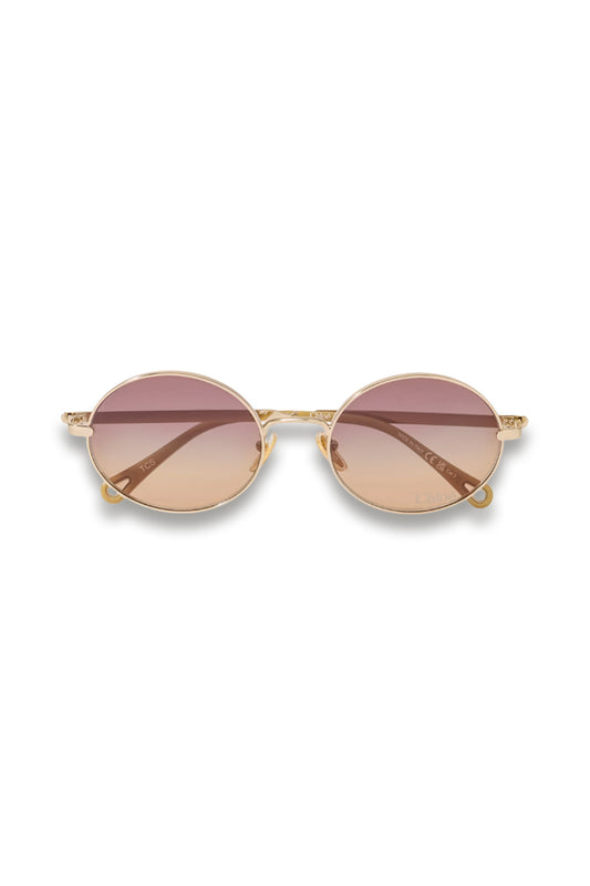 Aly oval-frame gold-tone sunglasses