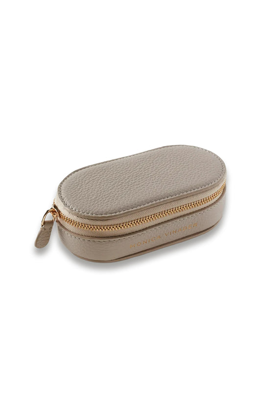 Mini Oval Leather Jewellery Box