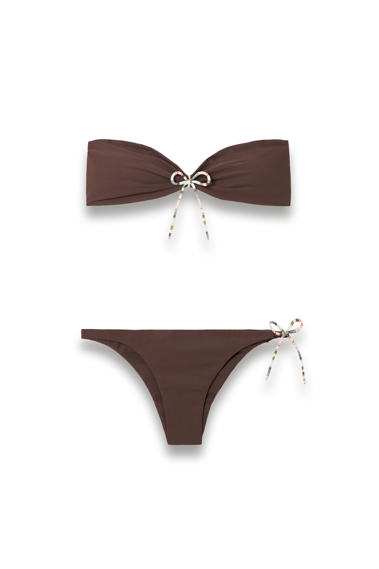 brown bikini top and bottom set