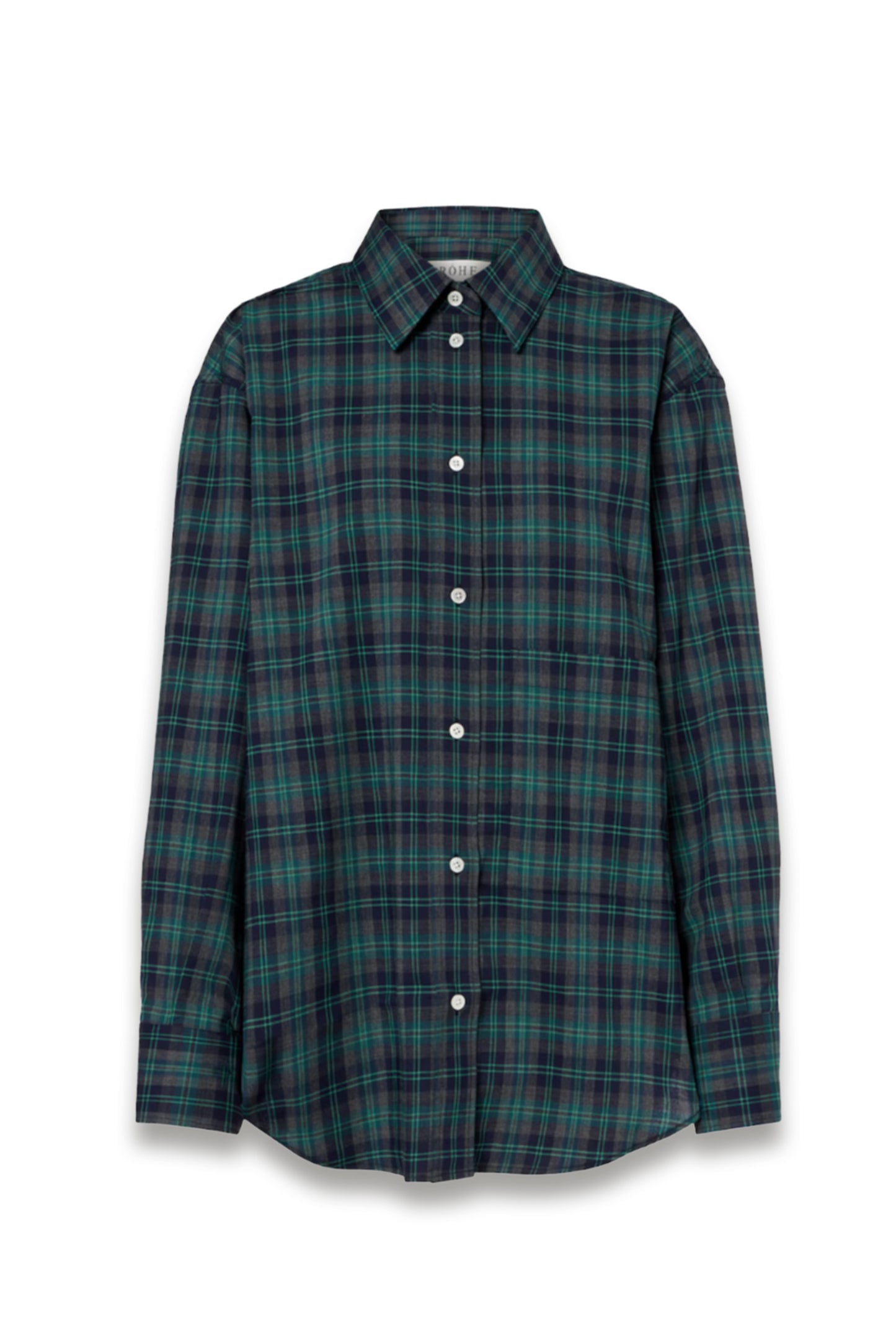 Checked oversized wool-blend shirt