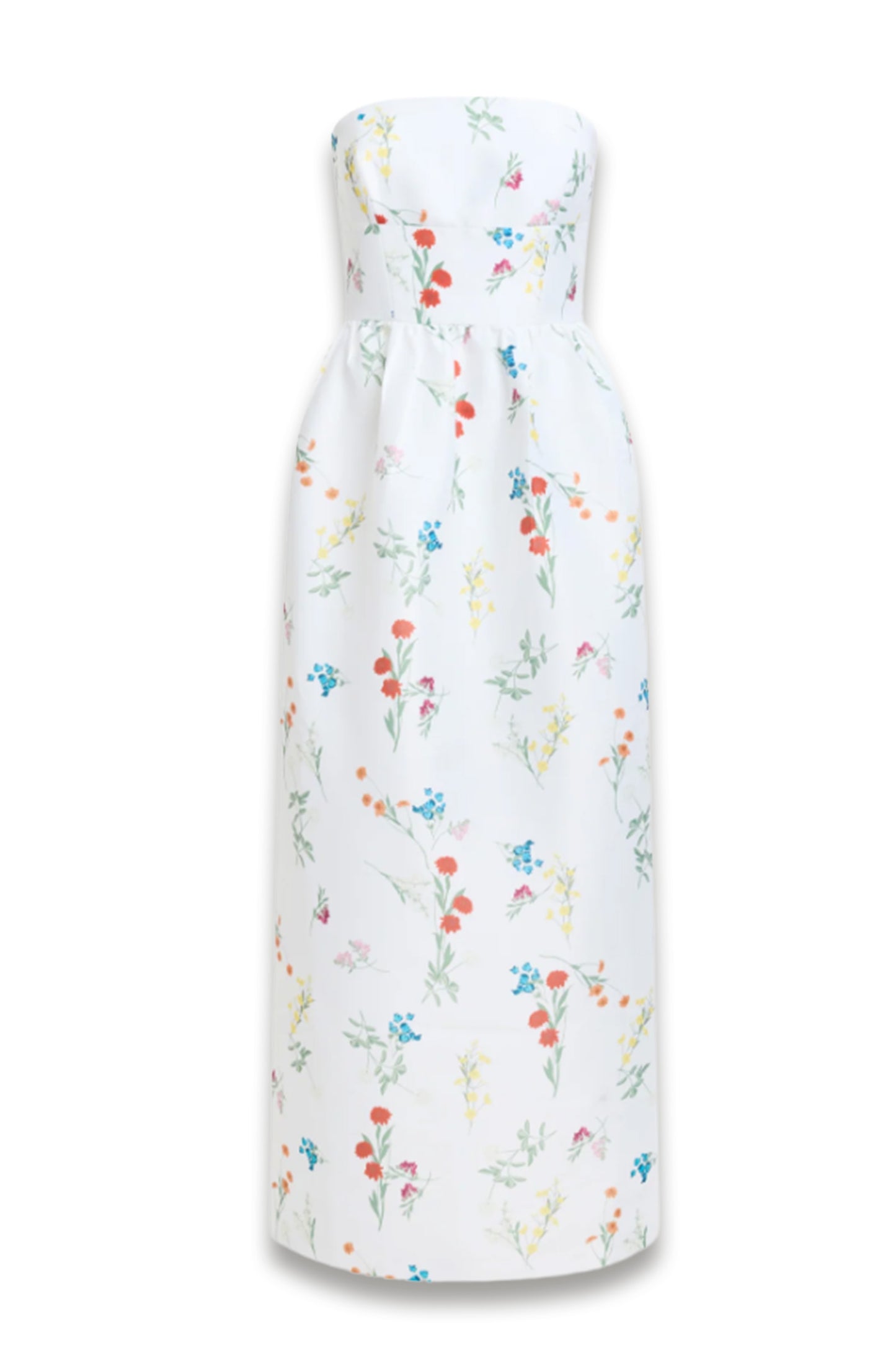 Structured Taffeta Christine Floral Bandeau Maxi Dress