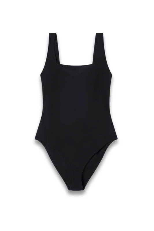 Black Marcia Square Neck Swimsuit