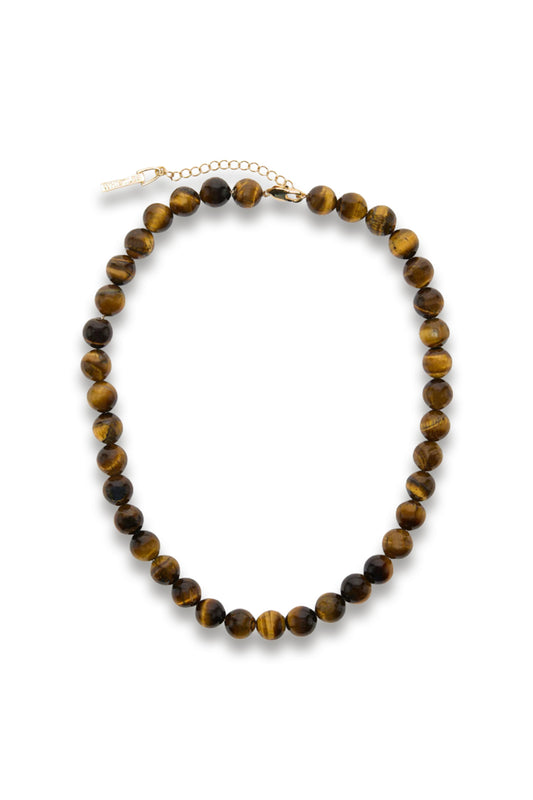 Brown Tiger Eye Beaded Necklace