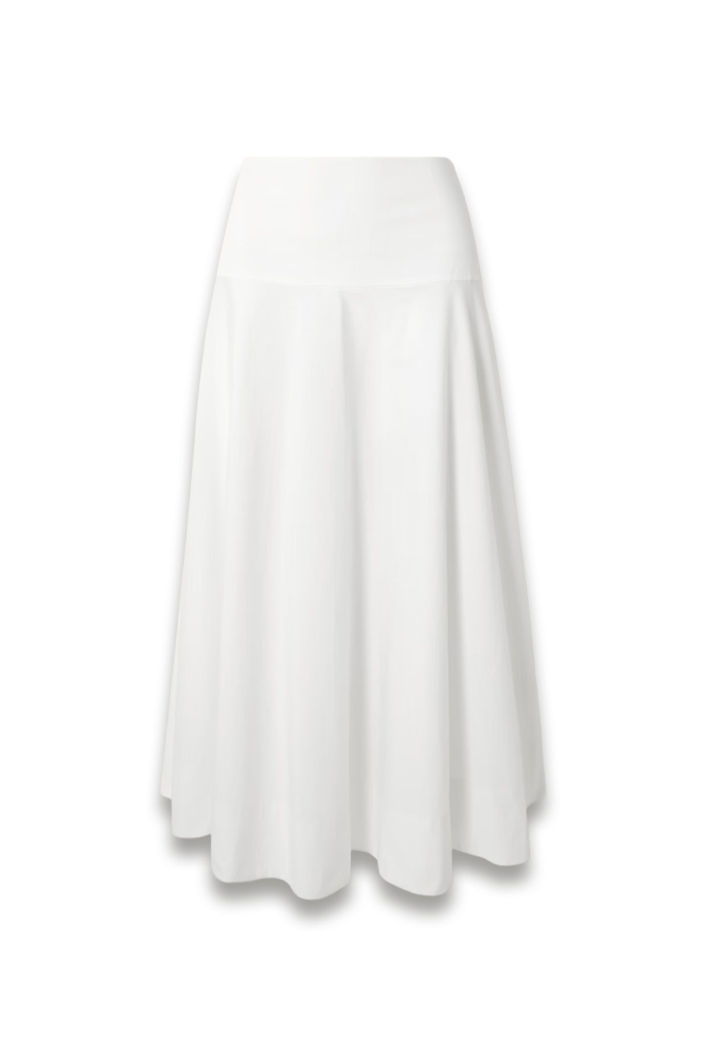 Paneled cotton-blend maxi skirt