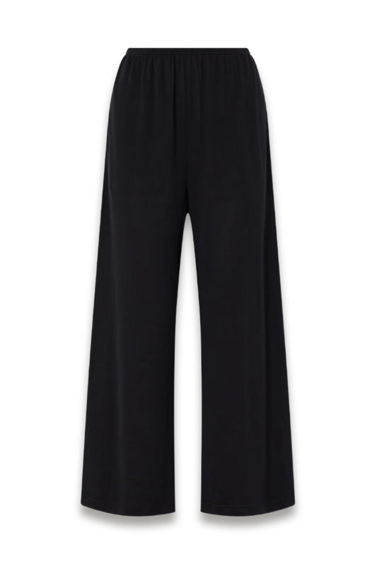 Cotton and silk-blend wide-leg pants