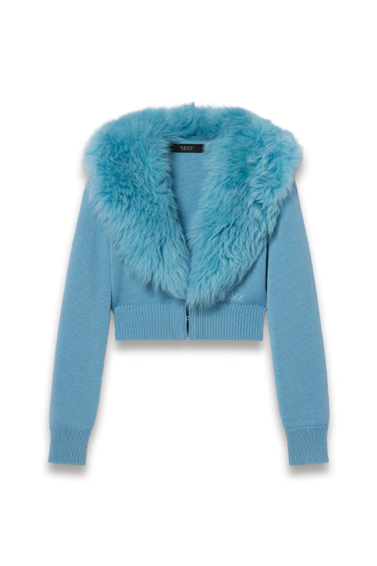 Knit wool cashmere cardigan