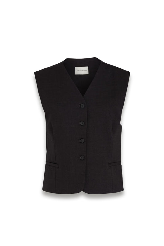Teora wool-blend twill vest