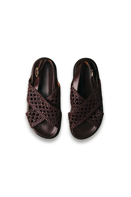 Tilda Low Sandals In Smooth Chocolate