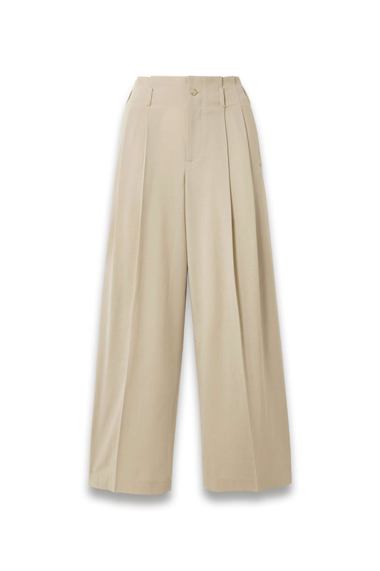 Percie Pleated Wool-blend Wide-leg Pants