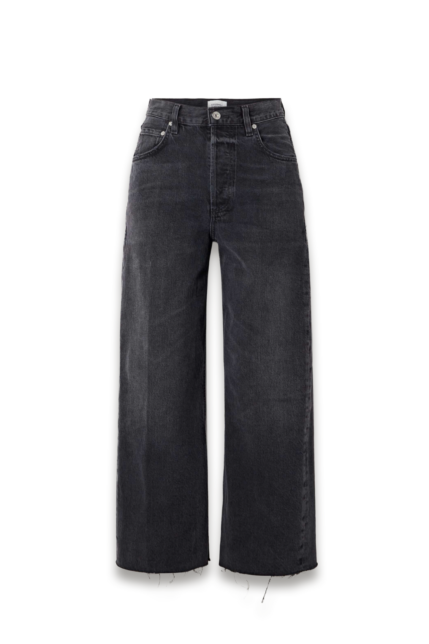 Ayla Cropped Frayed High-rise Wide-leg Jeans