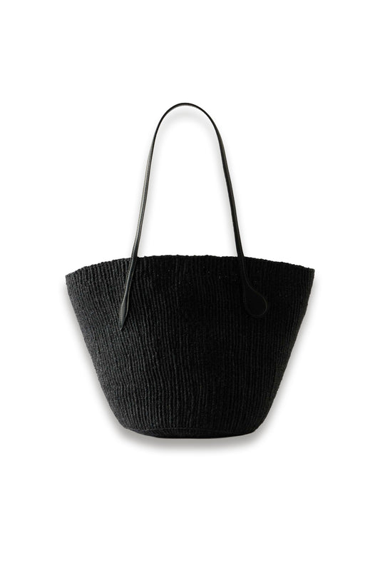 Sprout Leather-trimmed Sisal Tote Bag
