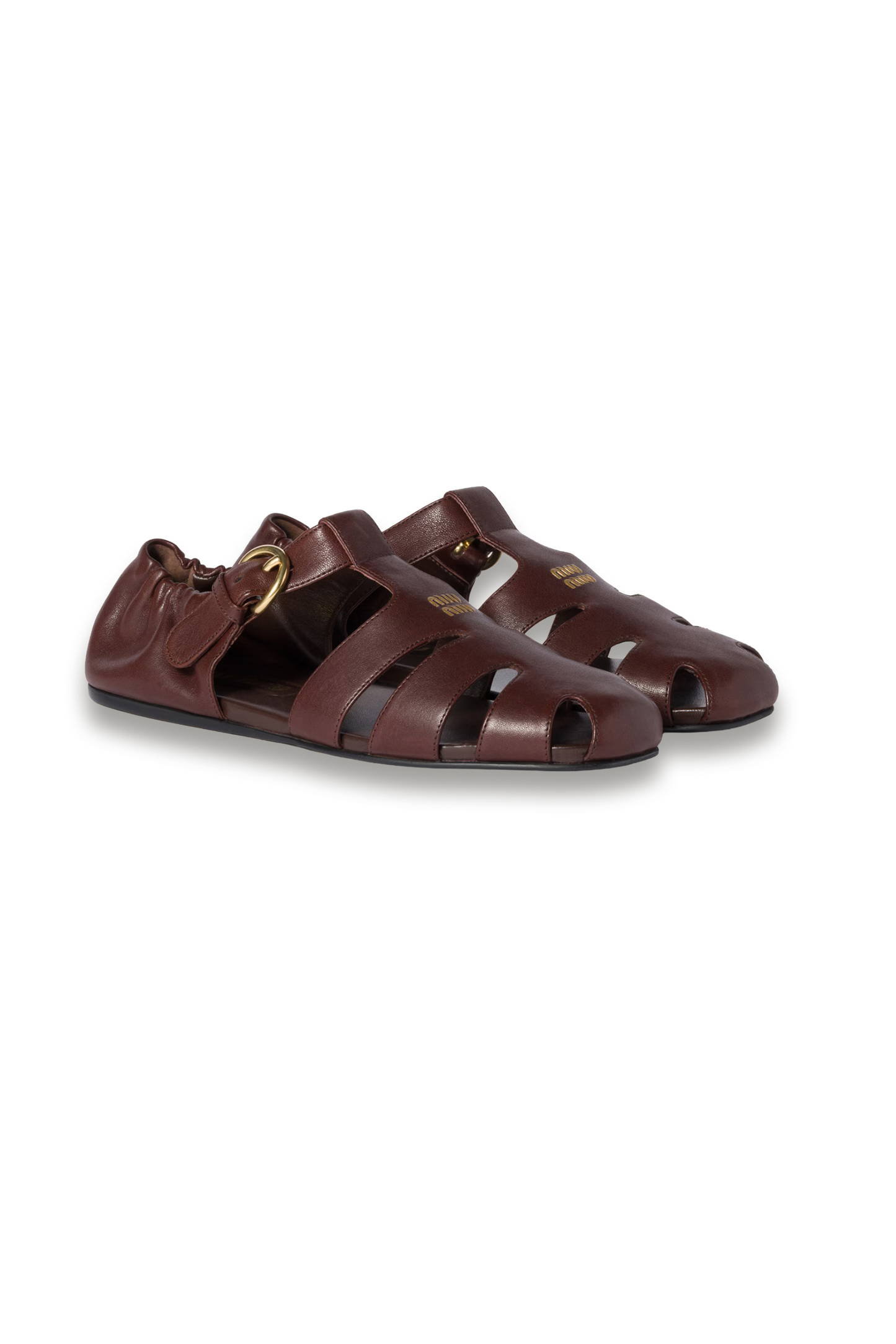 Ruches Nappa Leather Fisherman Sandals