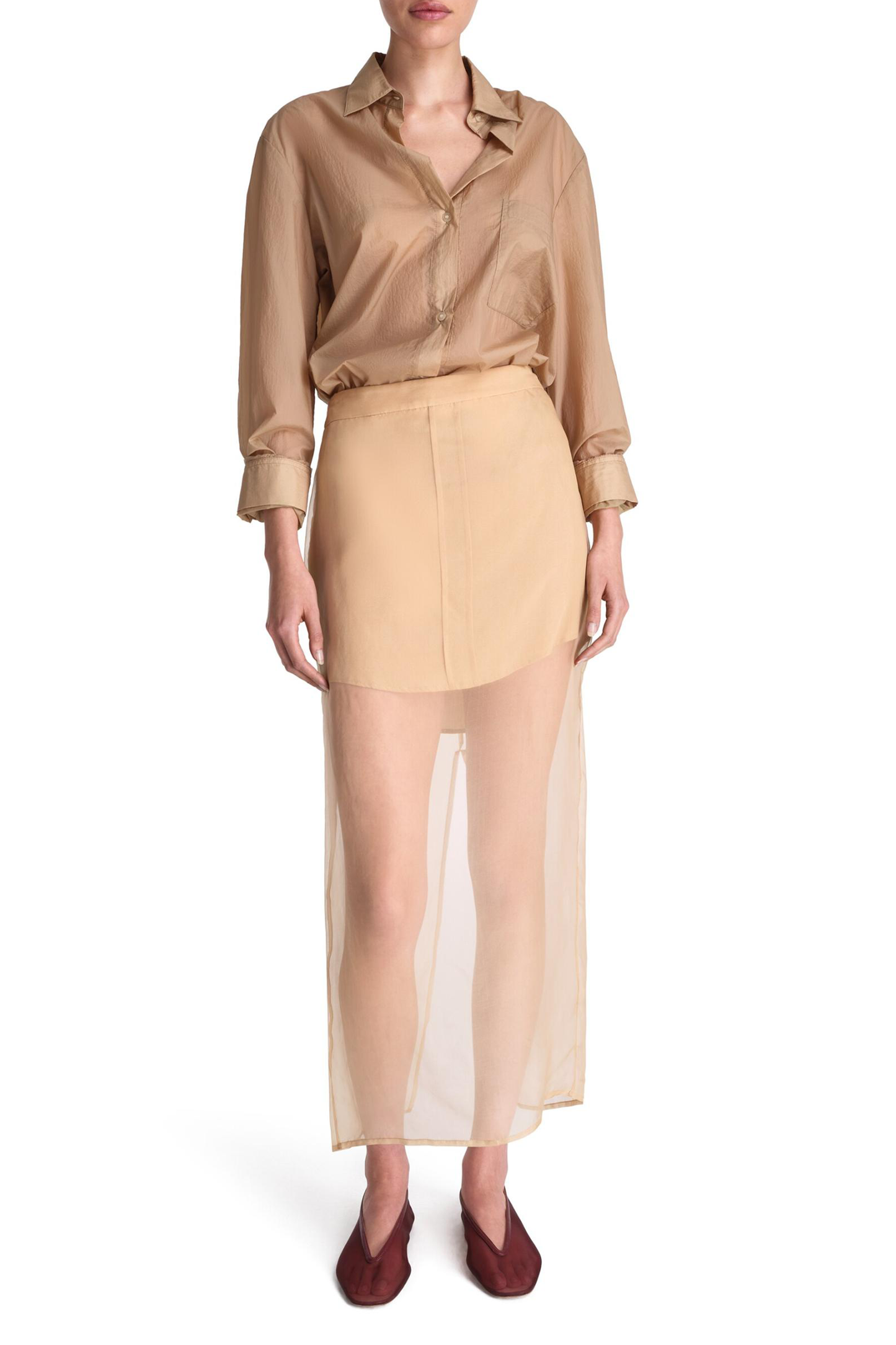 Sylkie Shirt Tail Midi-Skirt