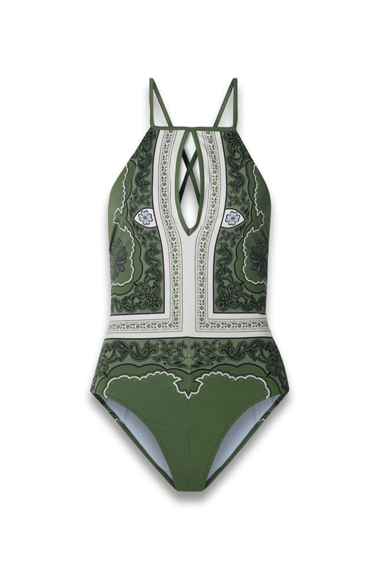 Fonda Cutout Printed Swimsuit