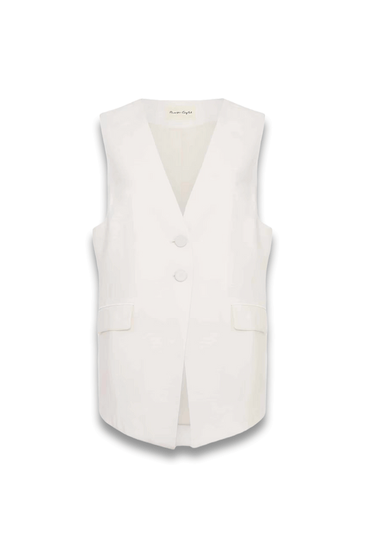Inara White Longline Waistcoat