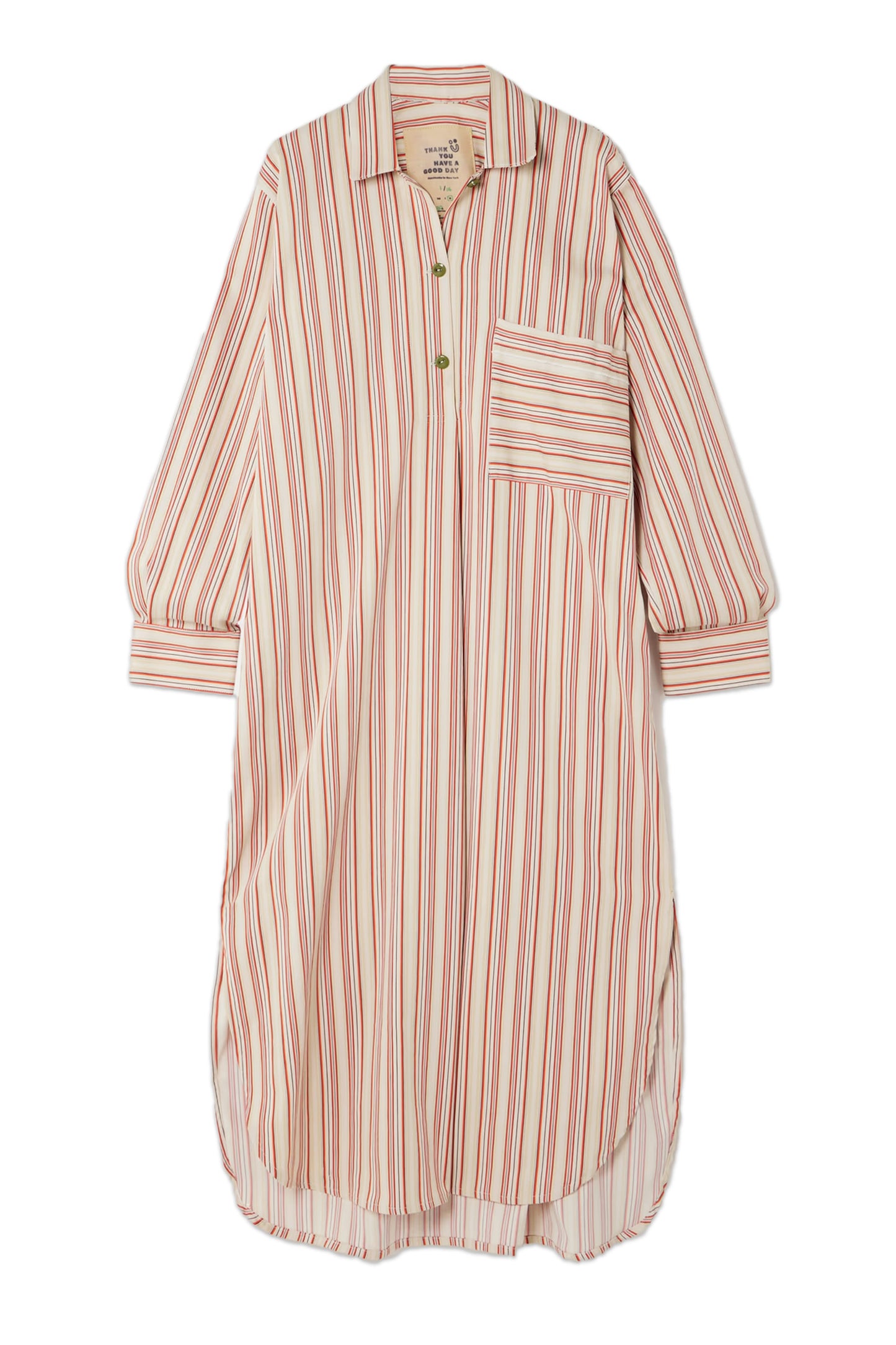 Hutton striped cotton-blend tunic