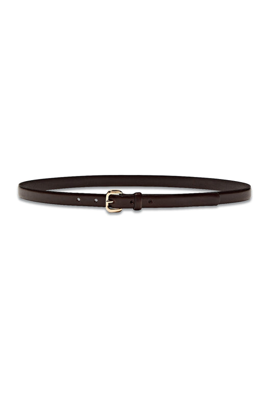 Thin Leather Belt with Round Buckle