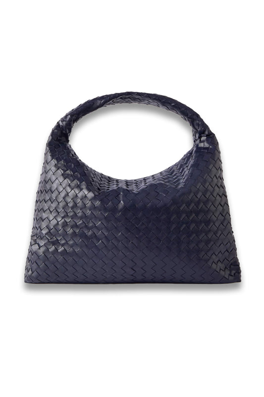 Hop Large Intrecciato Leather Tote in Blue