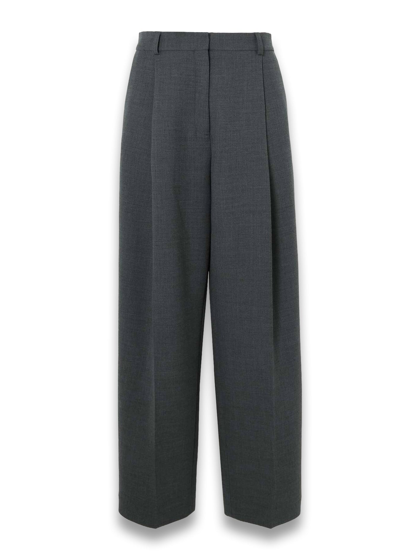Pleated Recycled-Twill Straight-Leg Pants