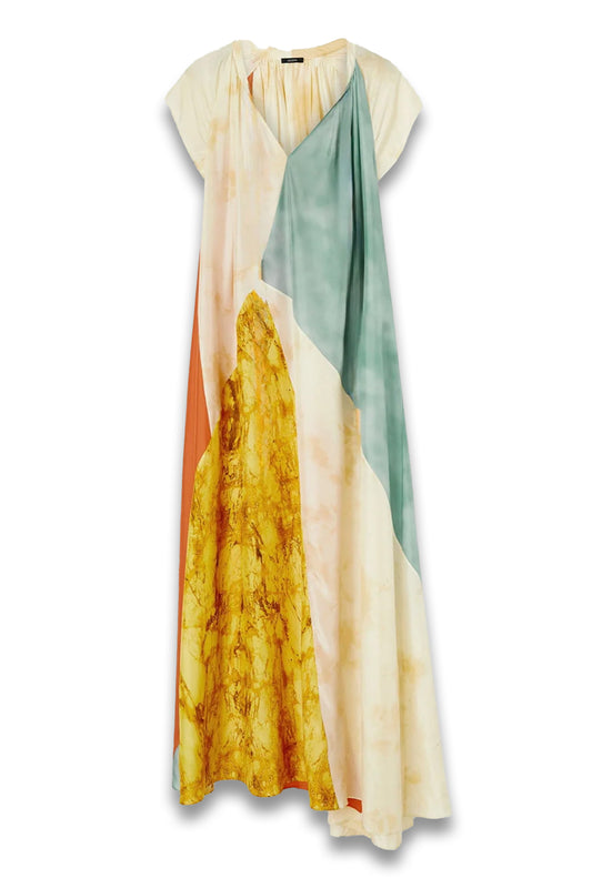 Tulipa Planchart Print Silk Dress