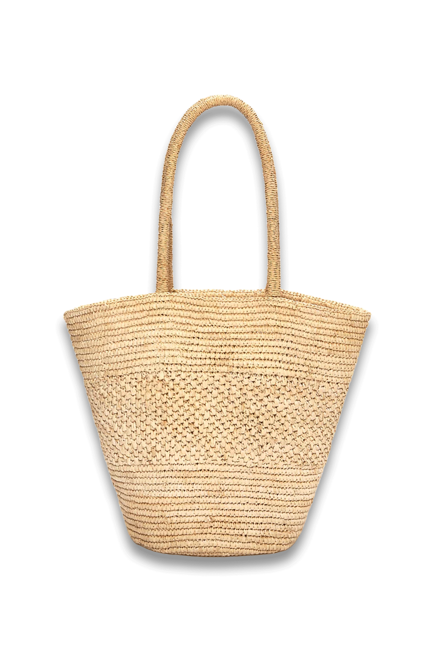 Raffia Flared Basket Bag