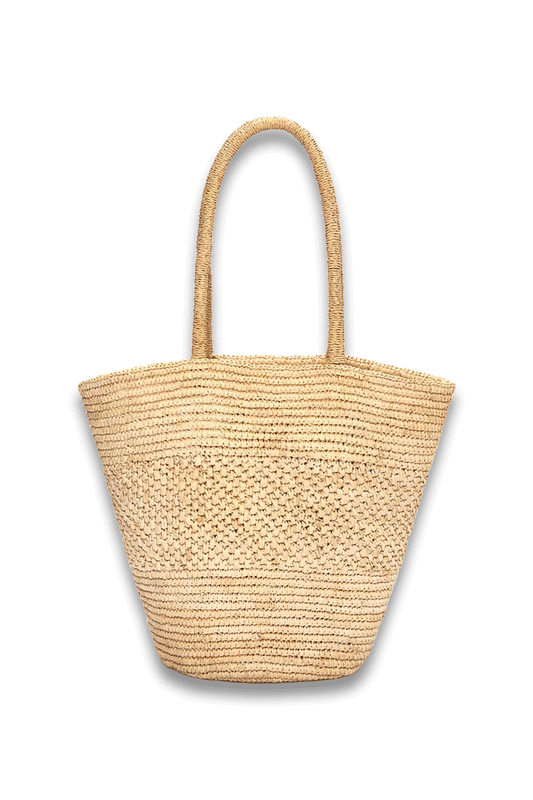 Raffia Flared Basket Bag